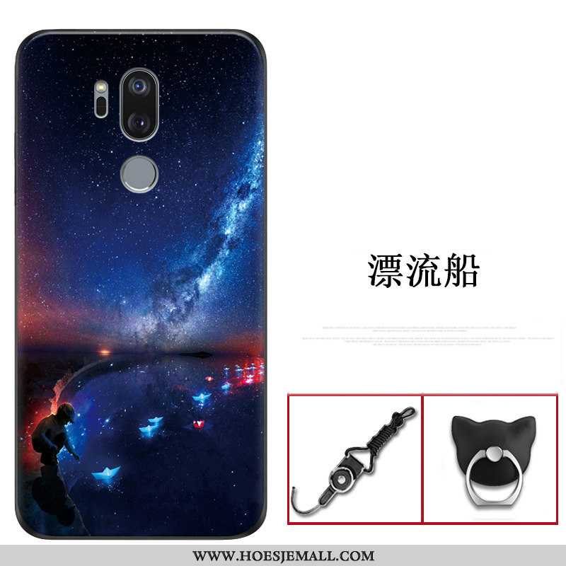 Hoesje Lg G7 Thinq Bescherming Doorzichtig All Inclusive Dun Donkerblauw Anti-fall Donkerblauwe