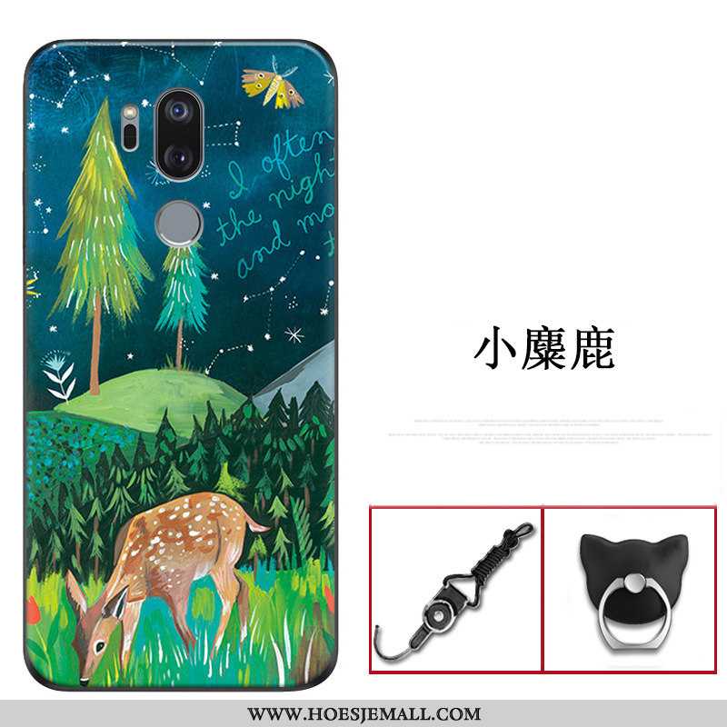 Hoesje Lg G7 Thinq Bescherming Doorzichtig All Inclusive Dun Donkerblauw Anti-fall Donkerblauwe