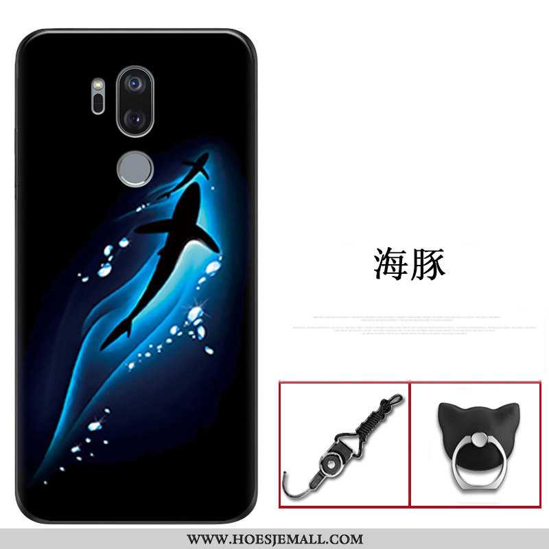 Hoesje Lg G7 Thinq Bescherming Doorzichtig All Inclusive Dun Donkerblauw Anti-fall Donkerblauwe