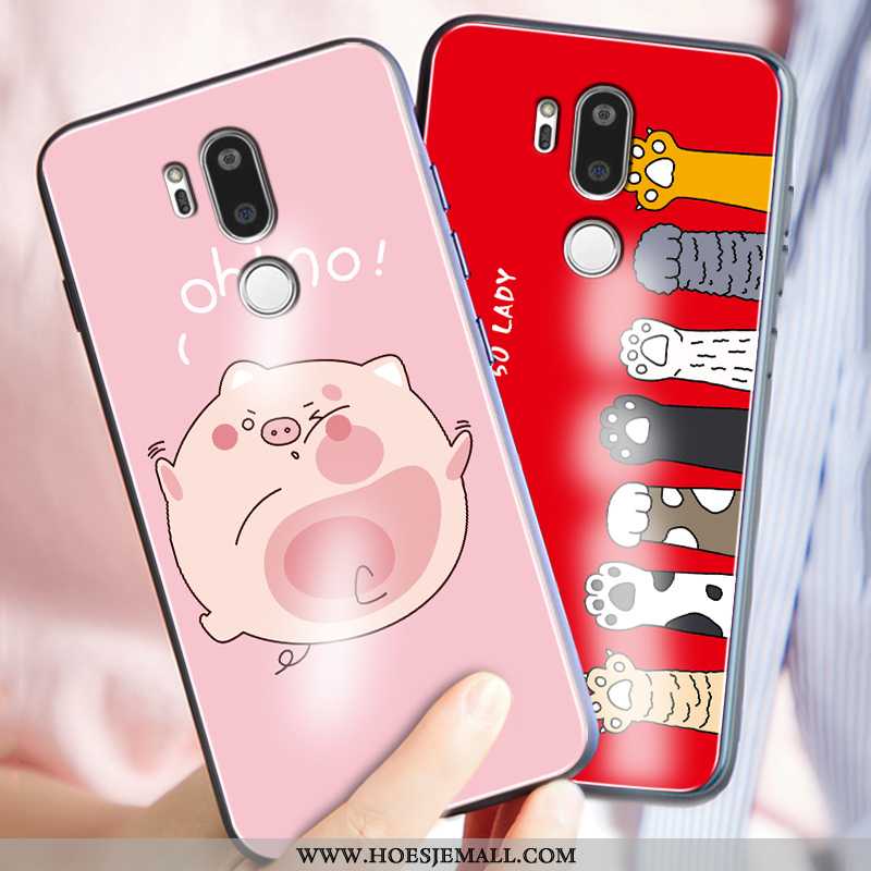 Hoesje Lg G7 Thinq Siliconen Bescherming Mode Mobiele Telefoon Hoes Glas Scheppend Roze
