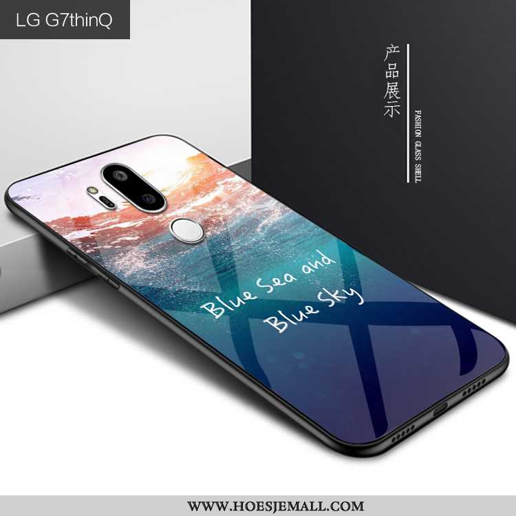 Hoes Lg G7 Thinq Mode Persoonlijk Scheppend Mobiele Telefoon Bescherming Glas Donkerblauwe