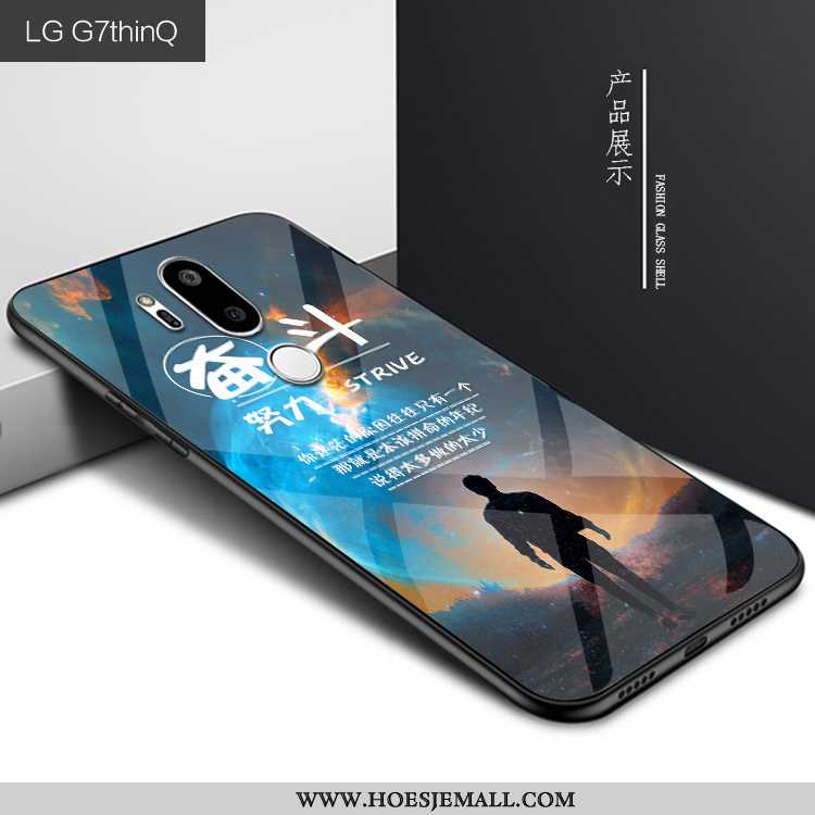 Hoes Lg G7 Thinq Mode Persoonlijk Scheppend Mobiele Telefoon Bescherming Glas Donkerblauwe