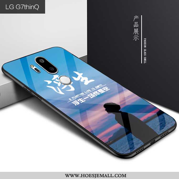 Hoes Lg G7 Thinq Mode Persoonlijk Scheppend Mobiele Telefoon Bescherming Glas Donkerblauwe