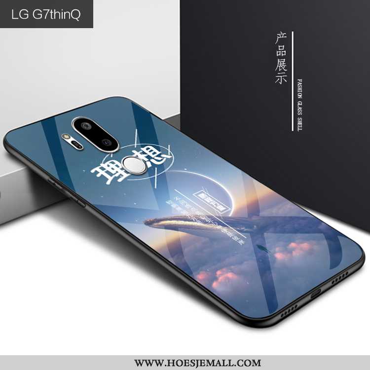 Hoes Lg G7 Thinq Mode Persoonlijk Scheppend Mobiele Telefoon Bescherming Glas Donkerblauwe