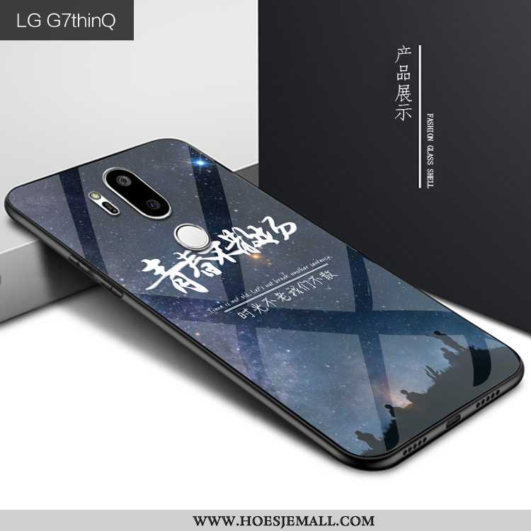 Hoes Lg G7 Thinq Mode Persoonlijk Scheppend Mobiele Telefoon Bescherming Glas Donkerblauwe