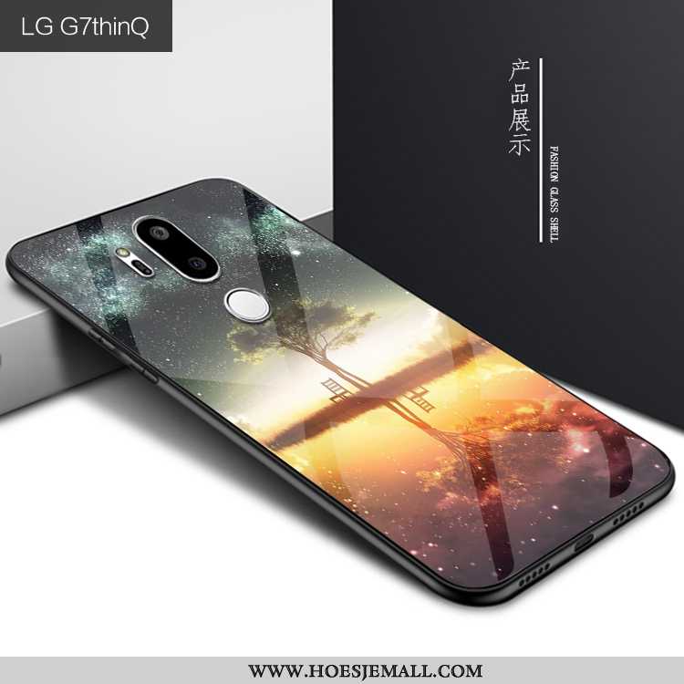 Hoes Lg G7 Thinq Mode Persoonlijk Scheppend Mobiele Telefoon Bescherming Glas Donkerblauwe