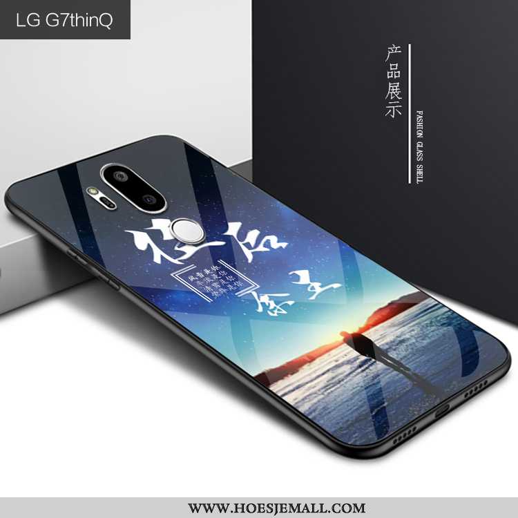 Hoes Lg G7 Thinq Mode Persoonlijk Scheppend Mobiele Telefoon Bescherming Glas Donkerblauwe