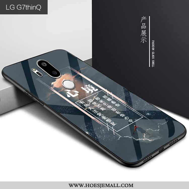 Hoes Lg G7 Thinq Mode Persoonlijk Scheppend Mobiele Telefoon Bescherming Glas Donkerblauwe