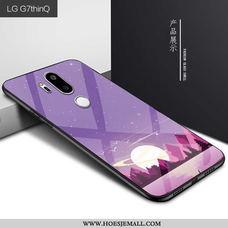 Hoes Lg G7 Thinq Persoonlijk Bescherming Glas Hoesje Mobiele Telefoon Purper