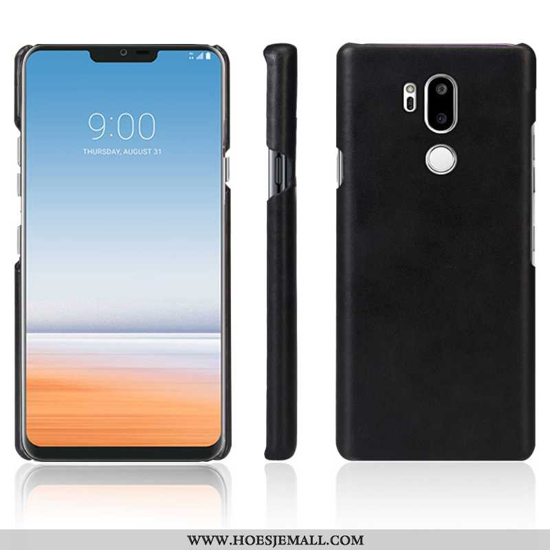 Hoes Lg G7 Thinq Leer Bescherming Mobiele Telefoon Kwaliteit Donkerblauw Anti-fall Donkerblauwe