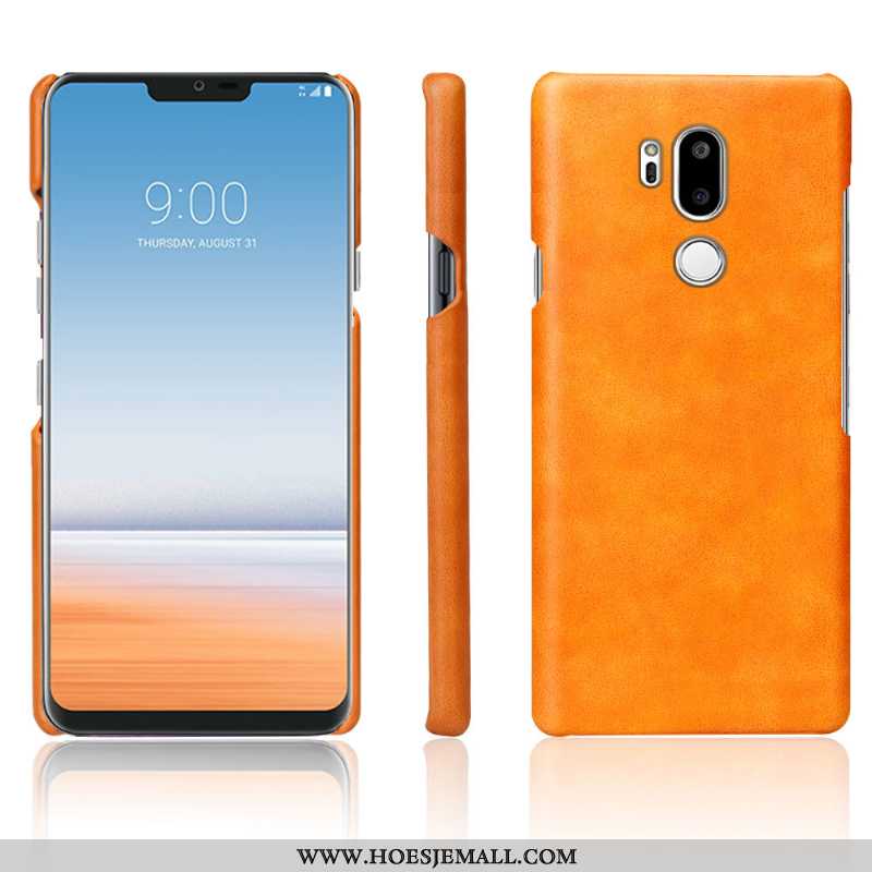 Hoes Lg G7 Thinq Leer Bescherming Mobiele Telefoon Kwaliteit Donkerblauw Anti-fall Donkerblauwe