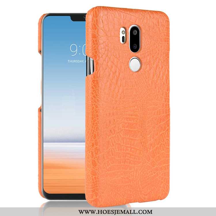 Hoes Lg G7 Thinq Leer Bescherming Mobiele Telefoon Kwaliteit Donkerblauw Anti-fall Donkerblauwe