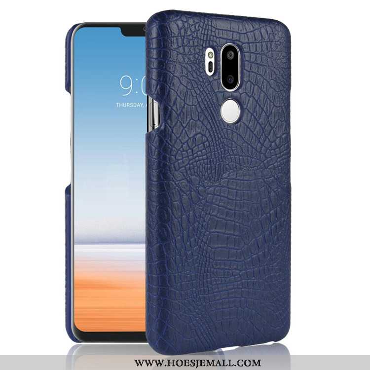 Hoes Lg G7 Thinq Leer Bescherming Mobiele Telefoon Kwaliteit Donkerblauw Anti-fall Donkerblauwe