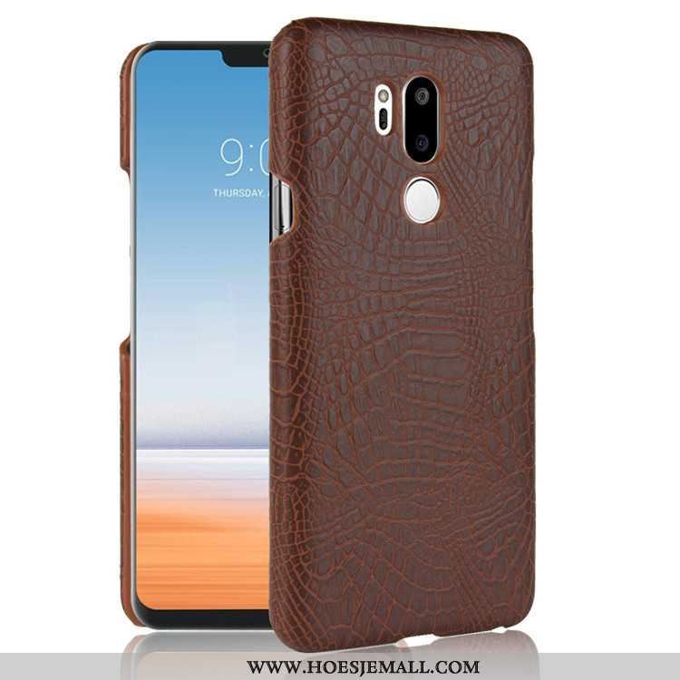 Hoes Lg G7 Thinq Leer Bescherming Mobiele Telefoon Kwaliteit Donkerblauw Anti-fall Donkerblauwe