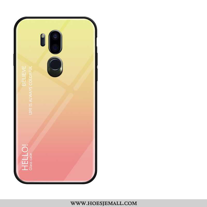 Hoes Lg G7 Thinq Bescherming Glas Tempereren Geel Siliconen Skärmskydd Mobiele Telefoon