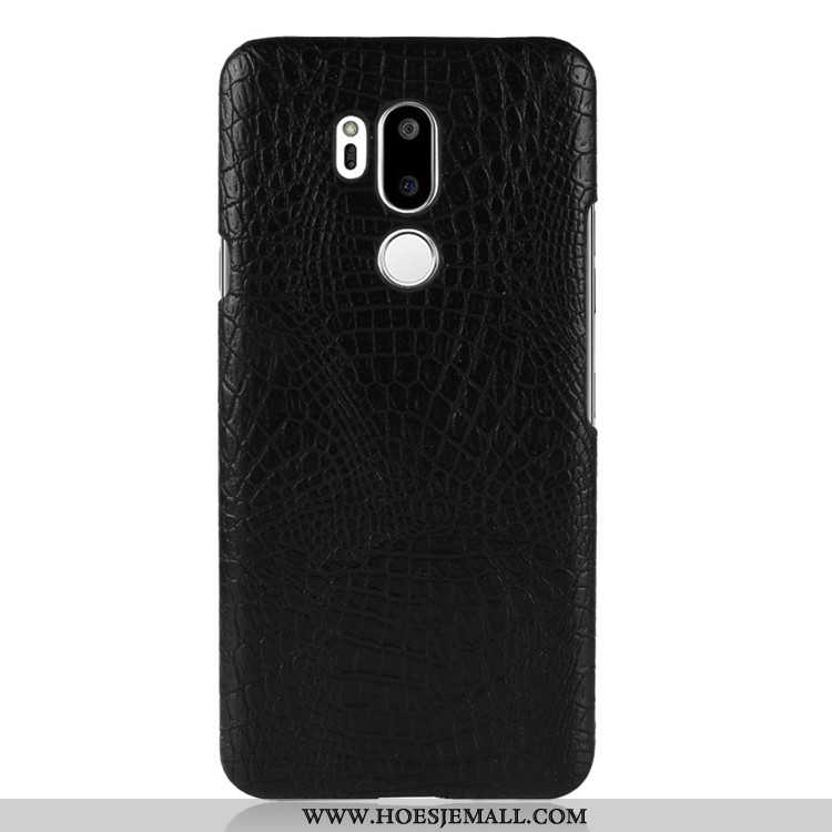 Hoes Lg G7 Thinq Bescherming Persoonlijk Mobiele Telefoon Krokodil Vintage Patroon Zwarte