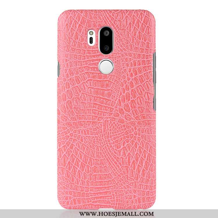 Hoes Lg G7 Thinq Bescherming Persoonlijk Mobiele Telefoon Krokodil Vintage Patroon Zwarte