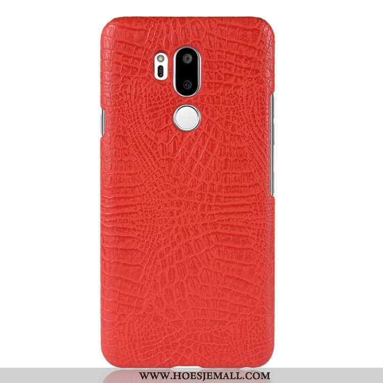 Hoes Lg G7 Thinq Bescherming Persoonlijk Mobiele Telefoon Krokodil Vintage Patroon Zwarte