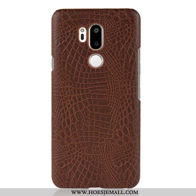 Hoes Lg G7 Thinq Bescherming Persoonlijk Mobiele Telefoon Krokodil Vintage Patroon Zwarte