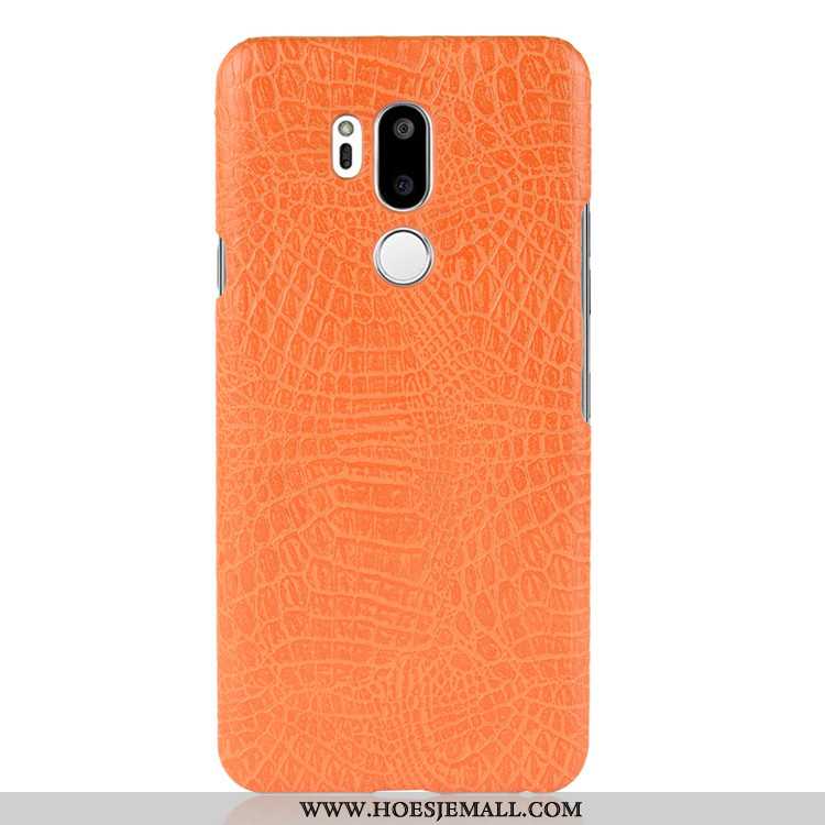 Hoes Lg G7 Thinq Bescherming Persoonlijk Mobiele Telefoon Krokodil Vintage Patroon Zwarte