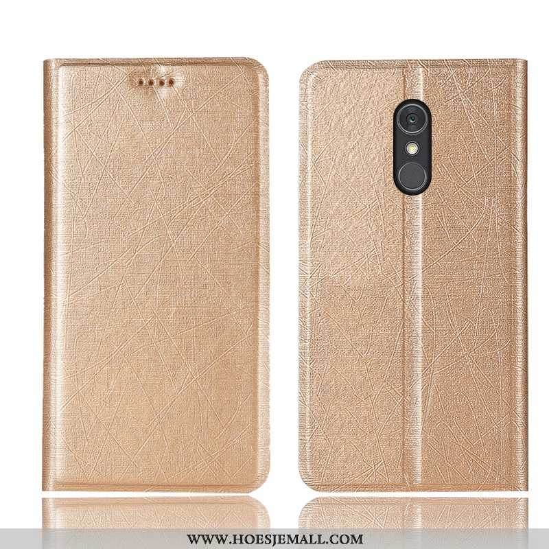 Hoes Lg Q Stylus Leren Hoesje Bescherming All Inclusive Mobiele Telefoon Goud Anti-fall Gouden