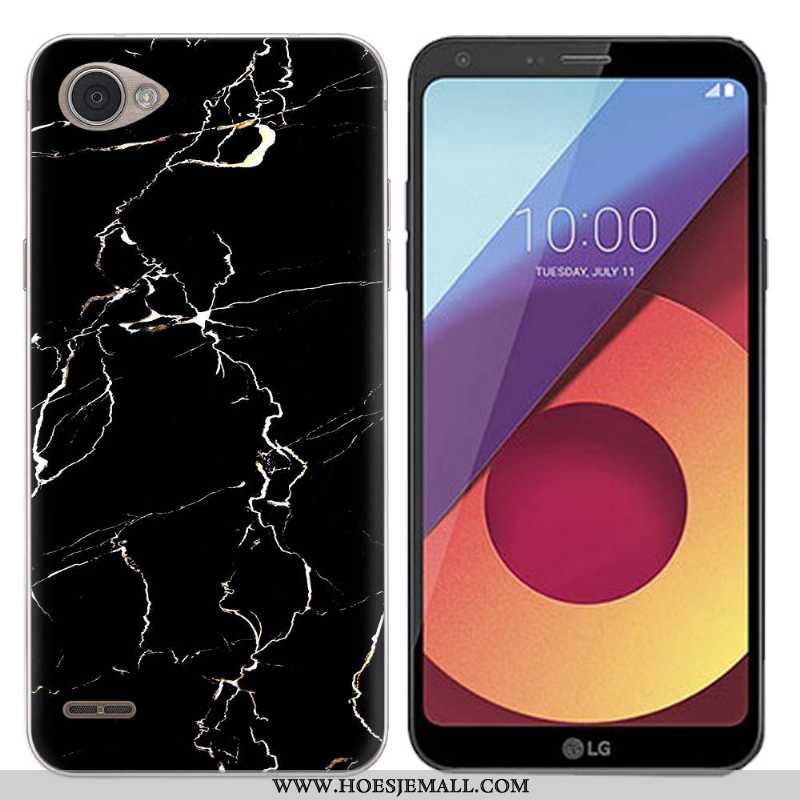 Hoesje Lg Q6 Siliconen Scheppend Geschilderd Mobiele Telefoon Grijs Zwart Zwarte