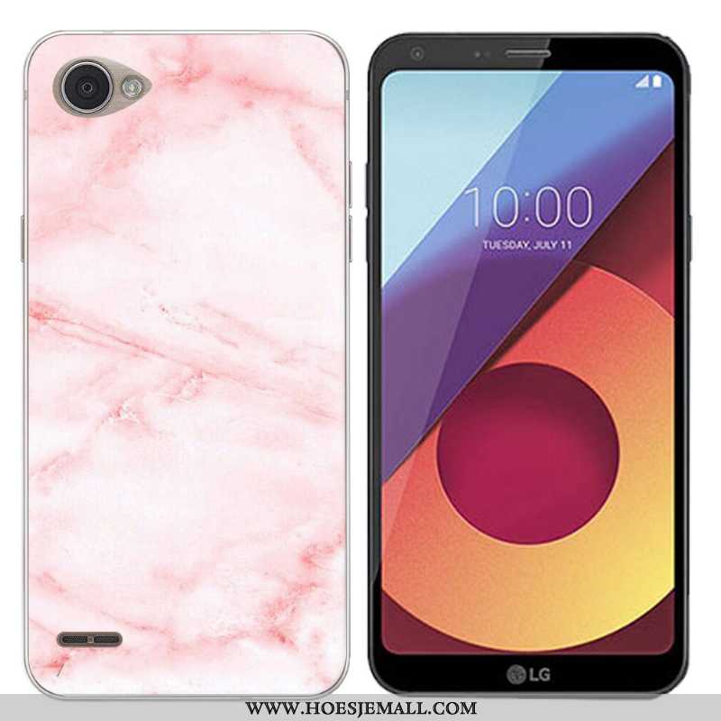 Hoesje Lg Q6 Siliconen Scheppend Geschilderd Mobiele Telefoon Grijs Zwart Zwarte