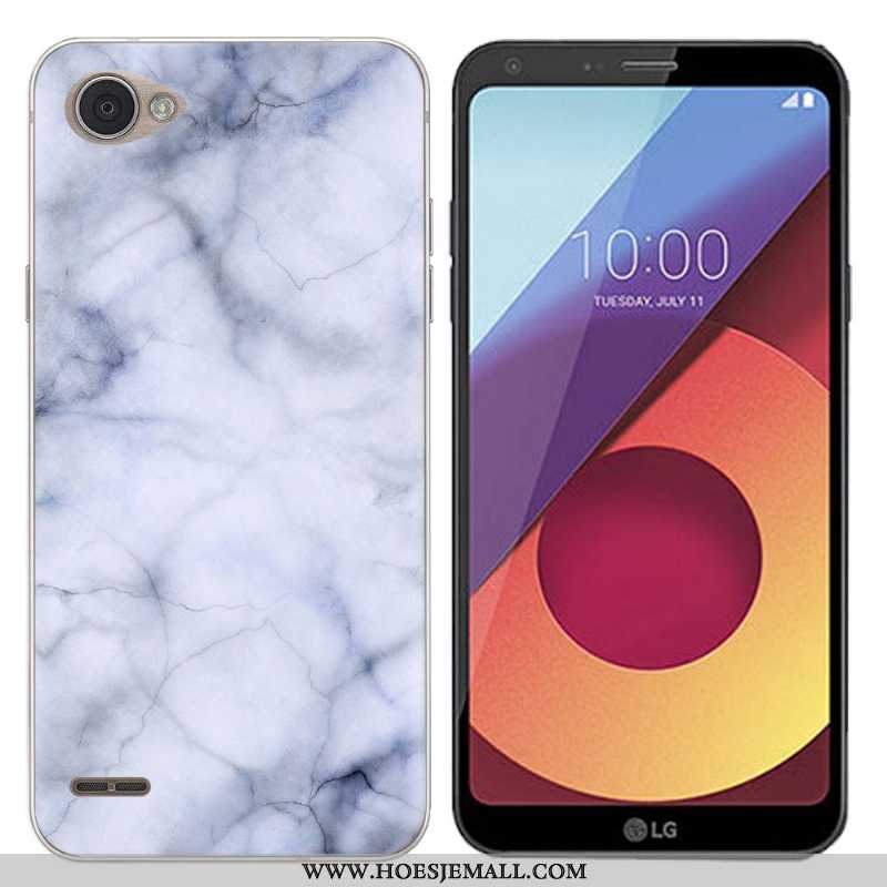 Hoesje Lg Q6 Siliconen Scheppend Geschilderd Mobiele Telefoon Grijs Zwart Zwarte