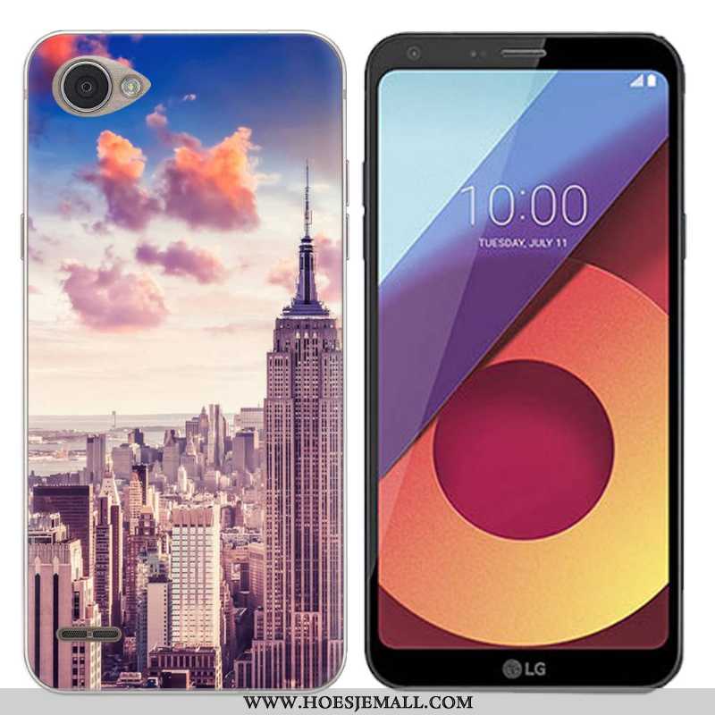 Hoes Lg Q6 Scheppend Trend Mobiele Telefoon Banaan Landschap Siliconen Geschilderd Blauwe