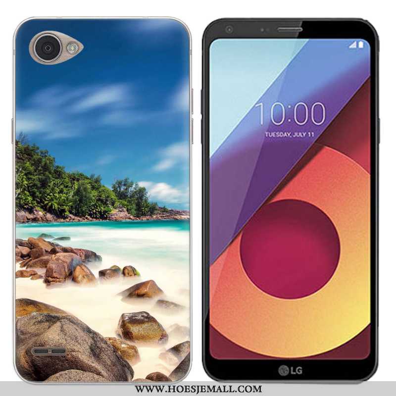 Hoes Lg Q6 Scheppend Trend Mobiele Telefoon Banaan Landschap Siliconen Geschilderd Blauwe