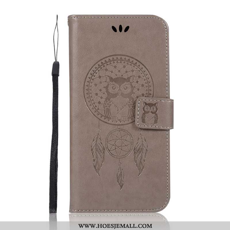 Hoes Lg Q6 Bescherming Leren Hoesje Anti-fall Folio Mobiele Telefoon Siliconen Purper