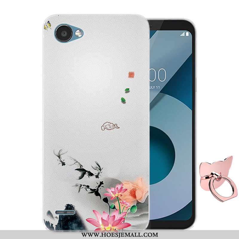 Hoesje Lg Q6 Siliconen Bescherming Zacht Purper Spotprent Anti-fall