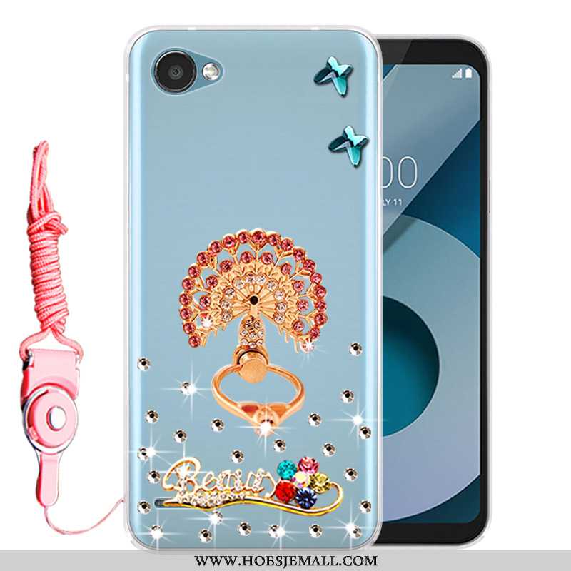 Hoesje Lg Q6 Met Strass Zacht Mobiele Telefoon Siliconen Wit Bescherming Witte