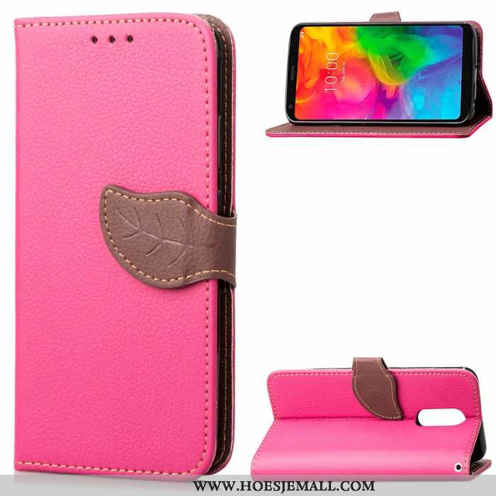 Hoesje Lg Q7 Bescherming Leren Mobiele Telefoon Hoes Rood Folio