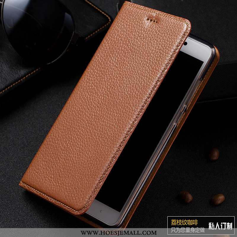 Hoesje Lg Q7 Bescherming Echt Leer Patroon Folio Rood Soort Aziatische Vrucht Roos