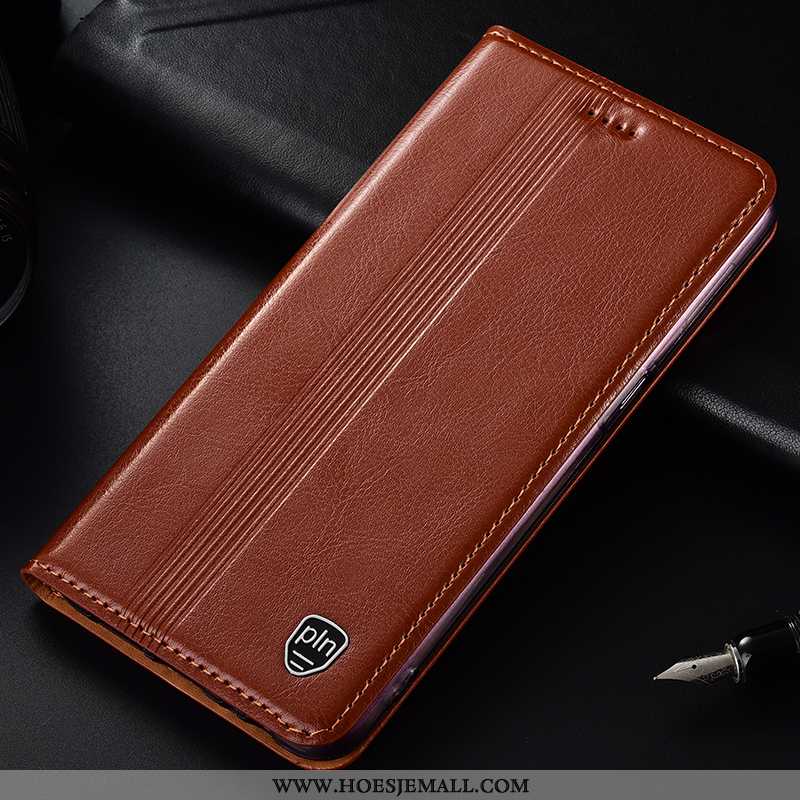 Hoes Lg Q7 Echt Leer Bescherming Folio Hoesje Mobiele Telefoon Anti-fall Rood