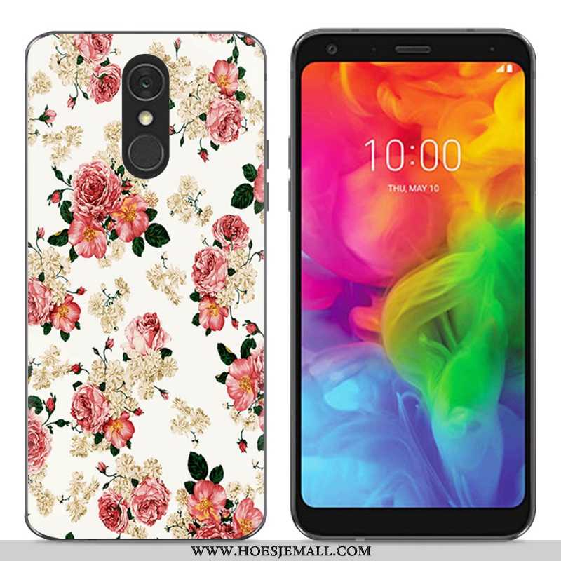 Hoesje Lg Q7 Zacht Siliconen Eenvoudige Bescherming Trend Mobiele Telefoon Blauwe