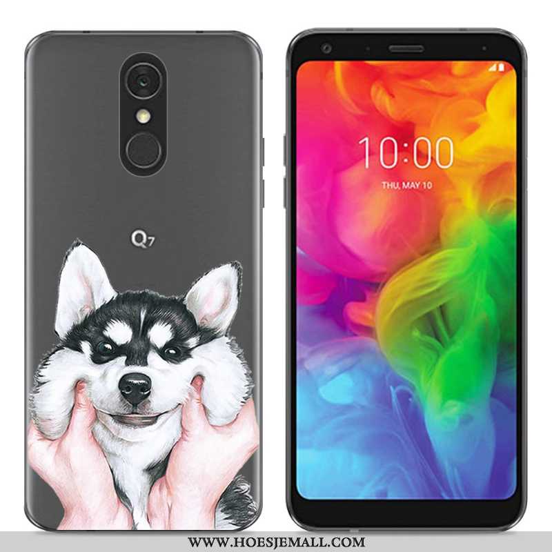 Hoesje Lg Q7 Zacht Siliconen Eenvoudige Bescherming Trend Mobiele Telefoon Blauwe