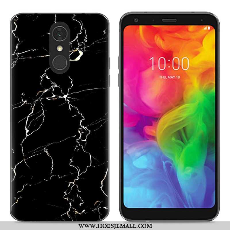 Hoesje Lg Q7 Zacht Siliconen Eenvoudige Bescherming Trend Mobiele Telefoon Blauwe