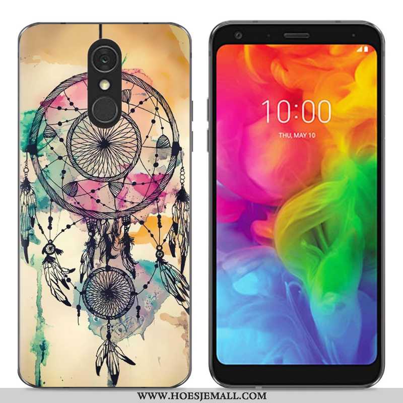 Hoesje Lg Q7 Zacht Siliconen Eenvoudige Bescherming Trend Mobiele Telefoon Blauwe