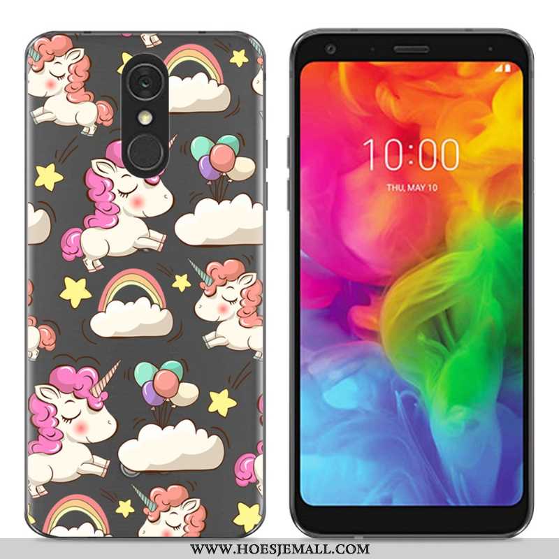 Hoesje Lg Q7 Zacht Siliconen Eenvoudige Bescherming Trend Mobiele Telefoon Blauwe