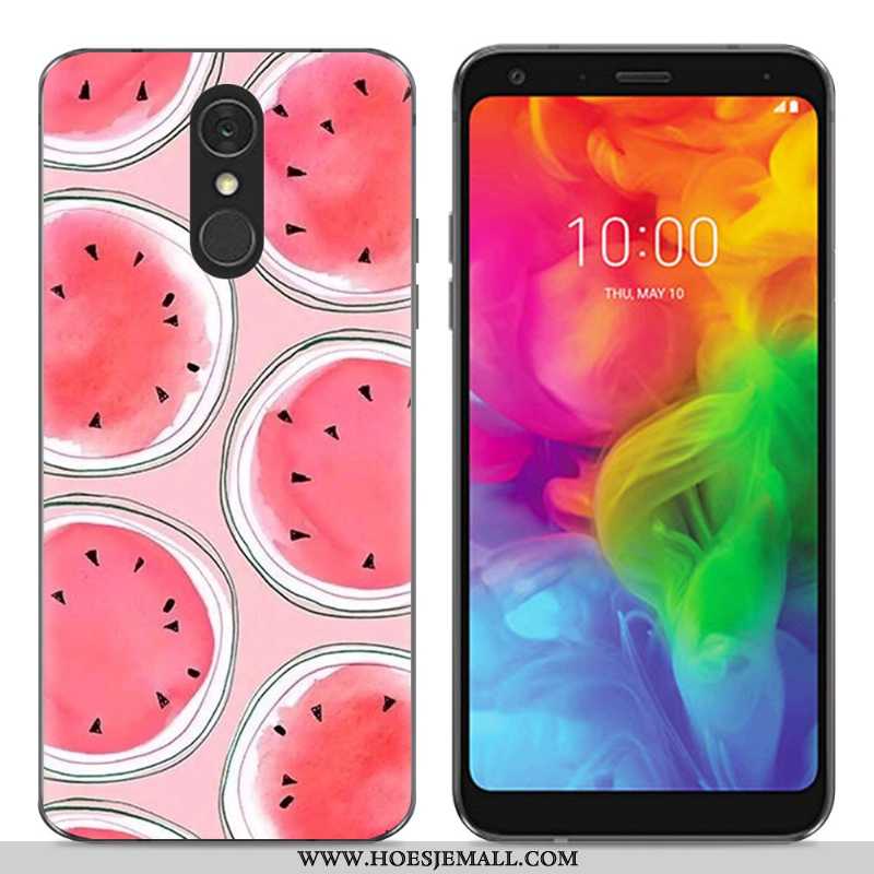 Hoesje Lg Q7 Zacht Siliconen Eenvoudige Bescherming Trend Mobiele Telefoon Blauwe