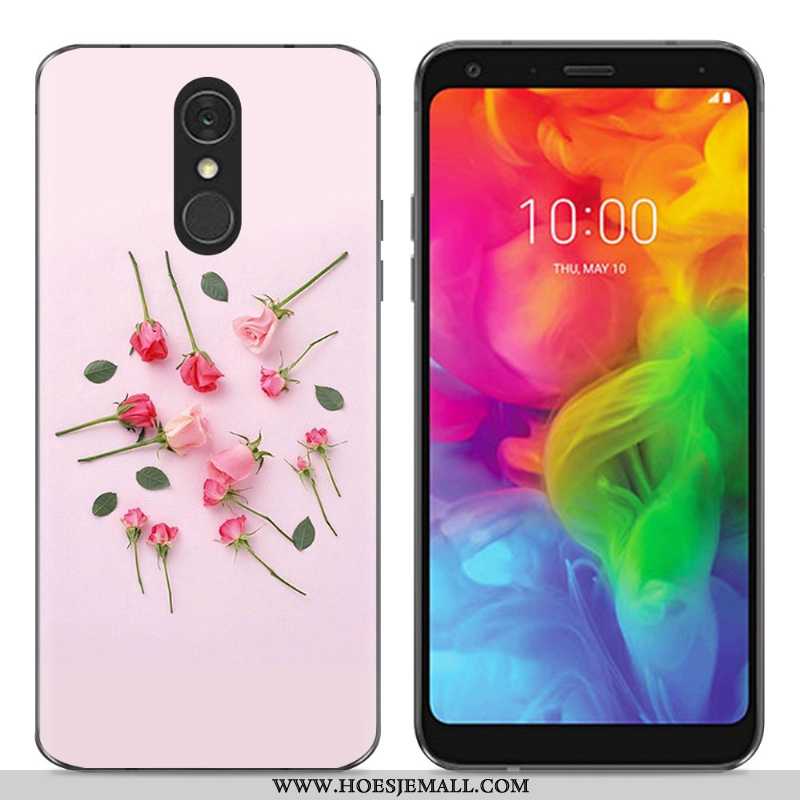 Hoesje Lg Q7 Zacht Siliconen Eenvoudige Bescherming Trend Mobiele Telefoon Blauwe