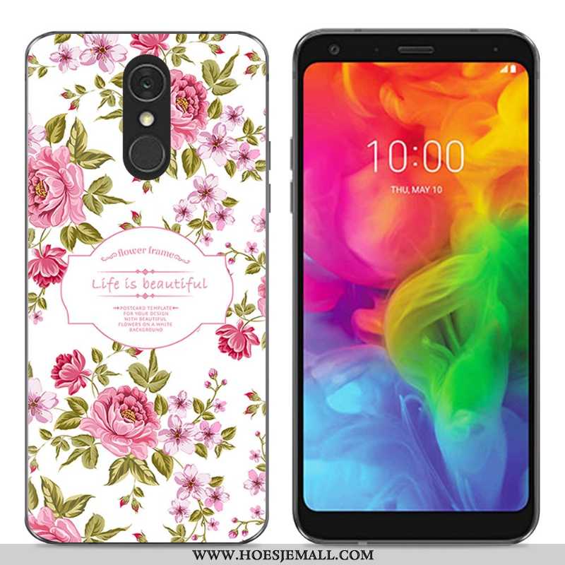 Hoesje Lg Q7 Zacht Siliconen Eenvoudige Bescherming Trend Mobiele Telefoon Blauwe