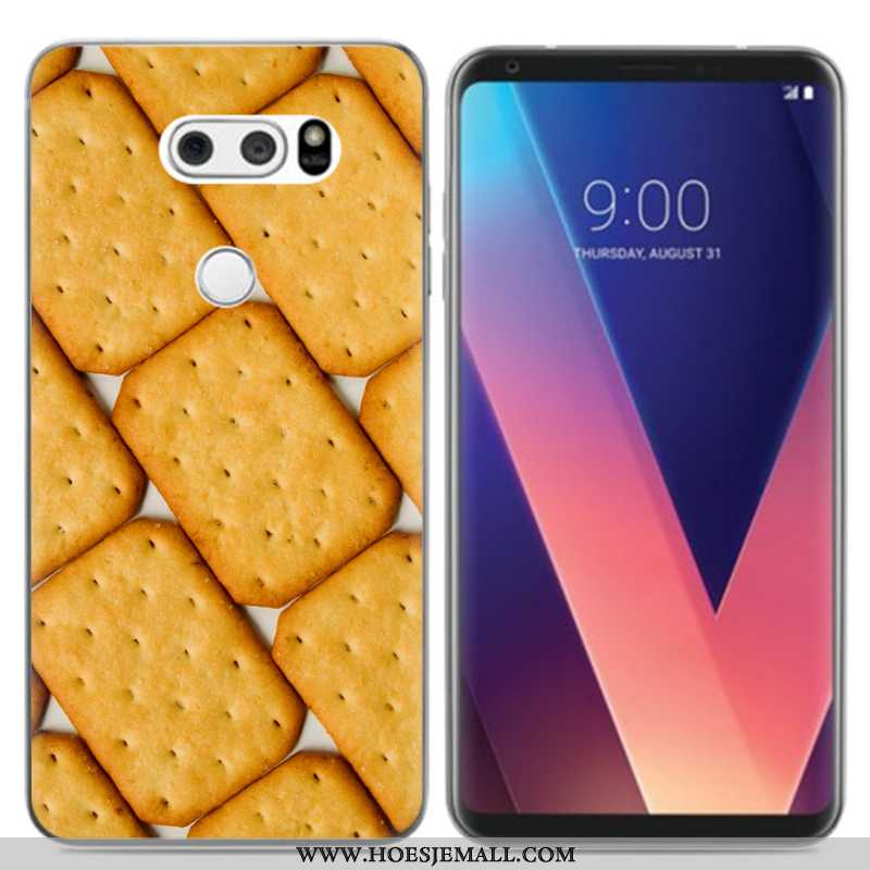 Hoesje Lg V30 Zacht Siliconen Spotprent Hoes Vers Zwart Zwarte