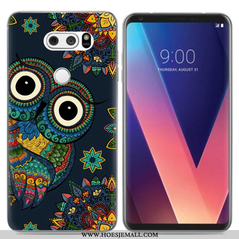 Hoesje Lg V30 Zacht Siliconen Spotprent Hoes Vers Zwart Zwarte