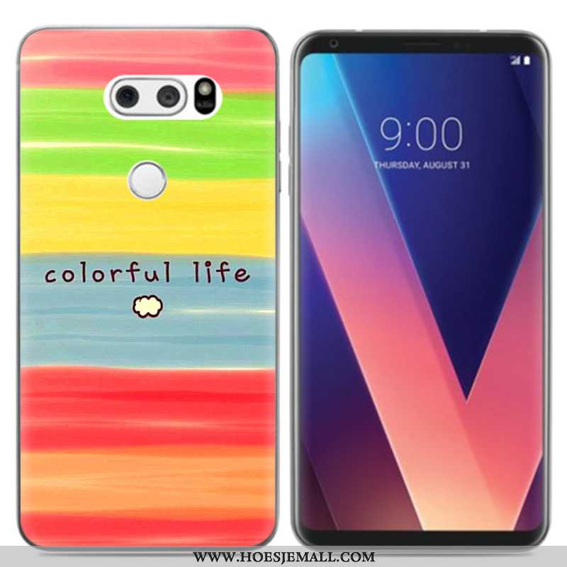 Hoesje Lg V30 Zacht Siliconen Spotprent Hoes Vers Zwart Zwarte