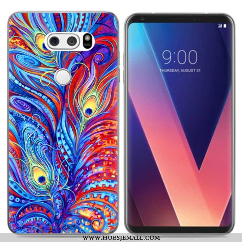 Hoesje Lg V30 Zacht Siliconen Spotprent Hoes Vers Zwart Zwarte