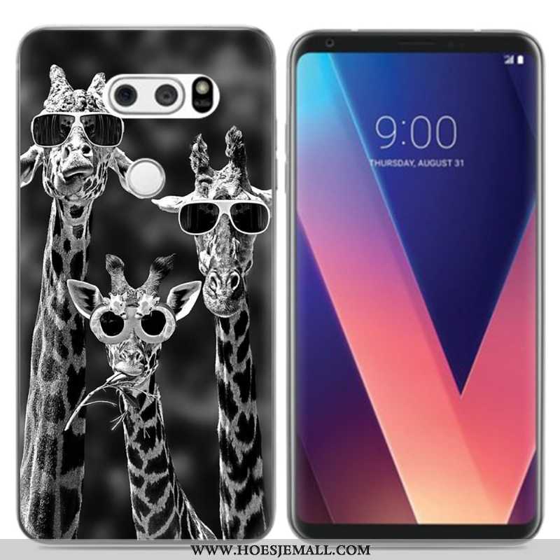 Hoesje Lg V30 Zacht Siliconen Spotprent Hoes Vers Zwart Zwarte