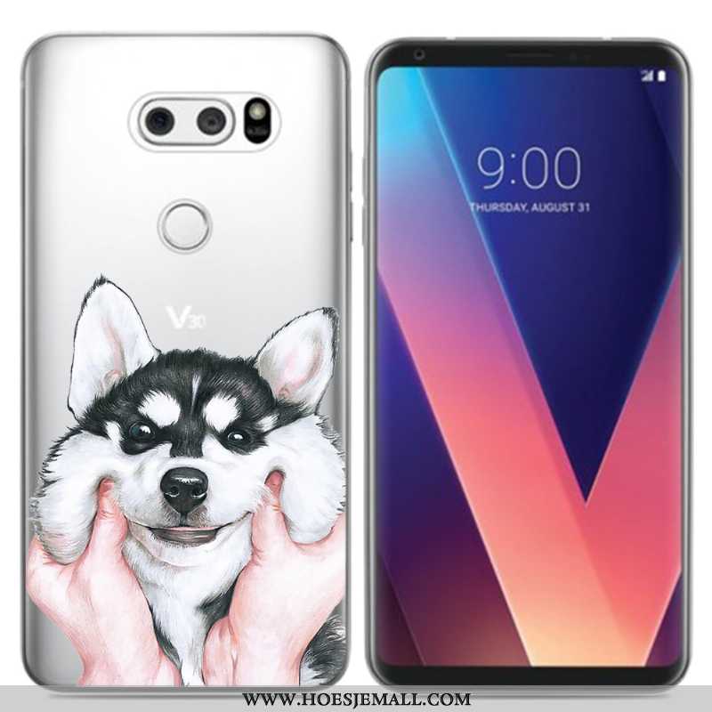 Hoesje Lg V30 Zacht Siliconen Spotprent Hoes Vers Zwart Zwarte